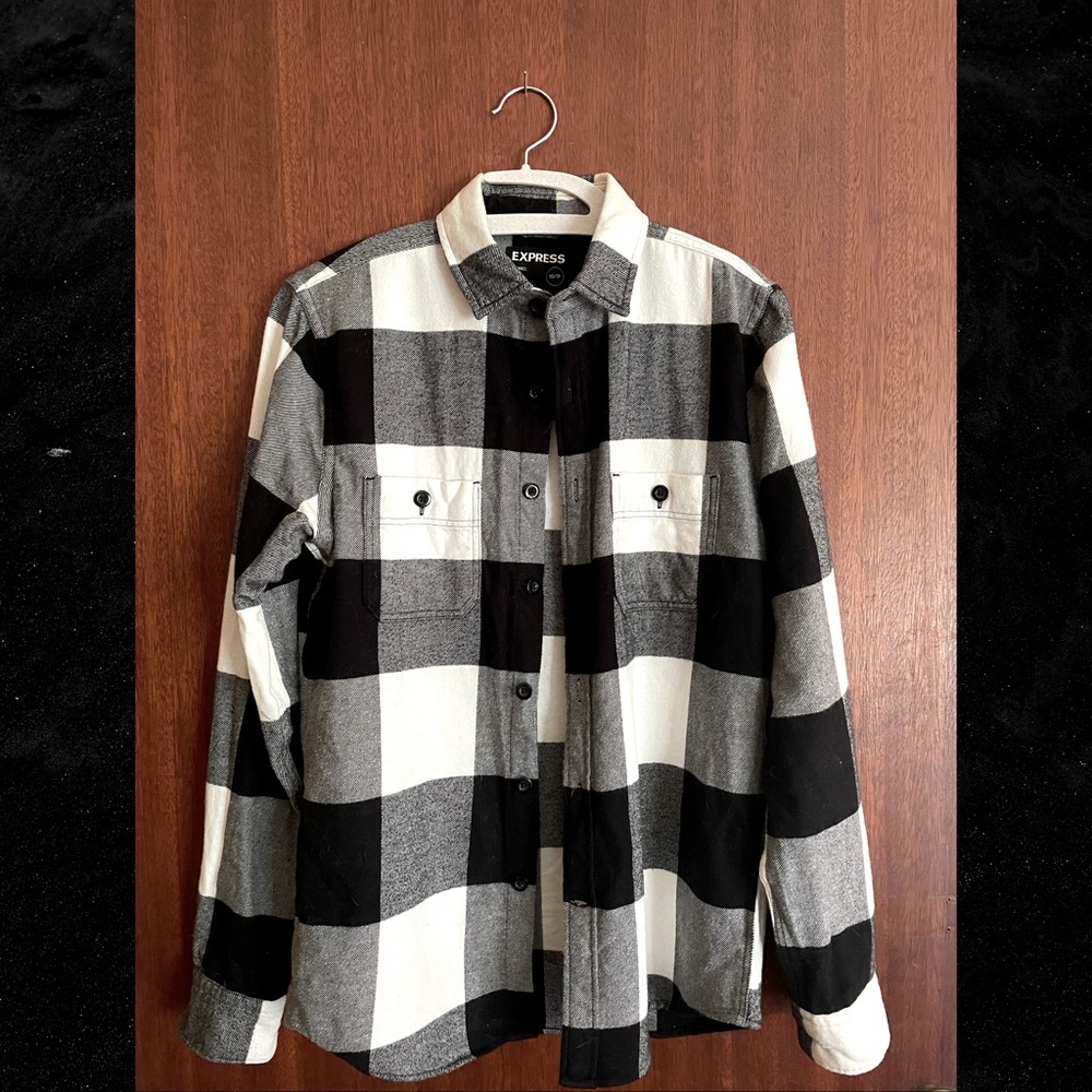 Check Flannel Button Down Shirt XS from Express